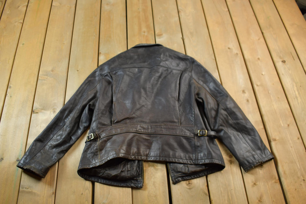 Vintage 1990s Leather Zip Up Lamb Skin Jacket