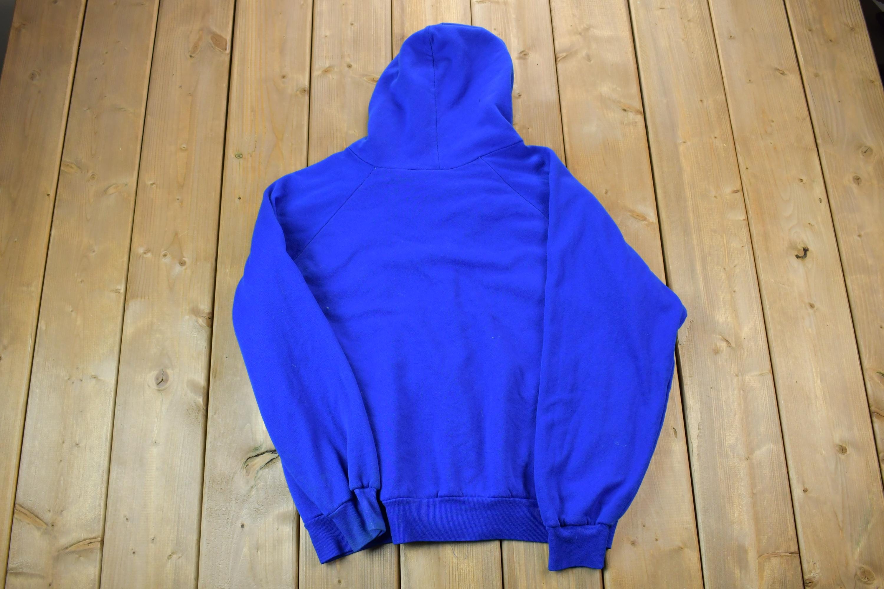 Vintage 1990s Blank Blue Sports Afield Full Zip Hoodie