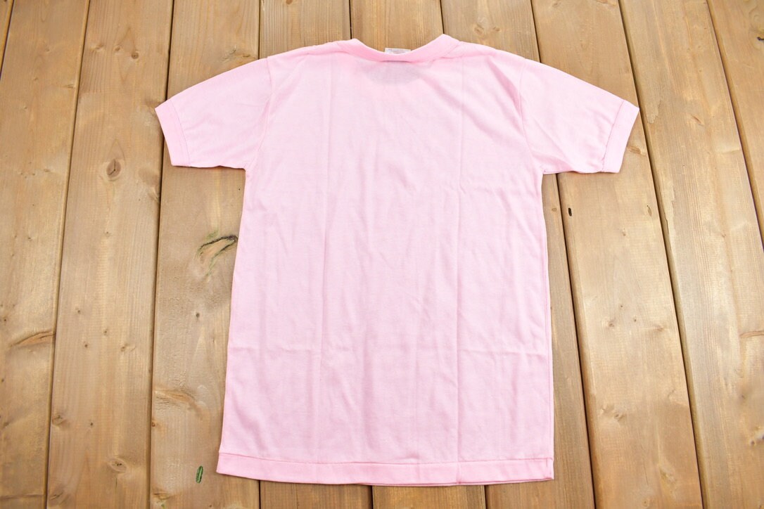 Vintage 1990s Blank Pink Ringer T-Shirt