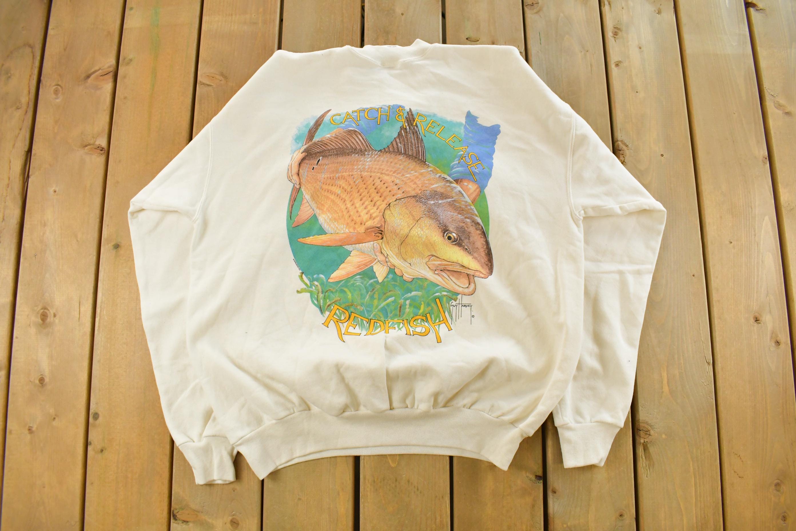 Vintage 1990s Guy Harvey Fishing Theme Crewneck Sweatshirt Men's XL