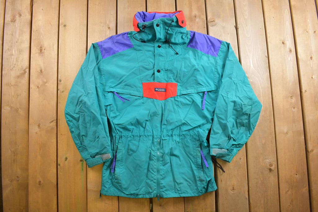 Vintage 1980s Columbia Sportswear Quarter Zip Windbreaker Jacket