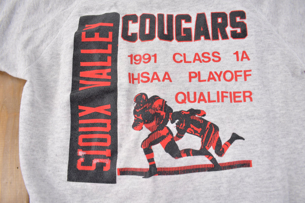 Vintage 1991 Sioux Valley Cougars Crewneck Sweatshirt Made In USA