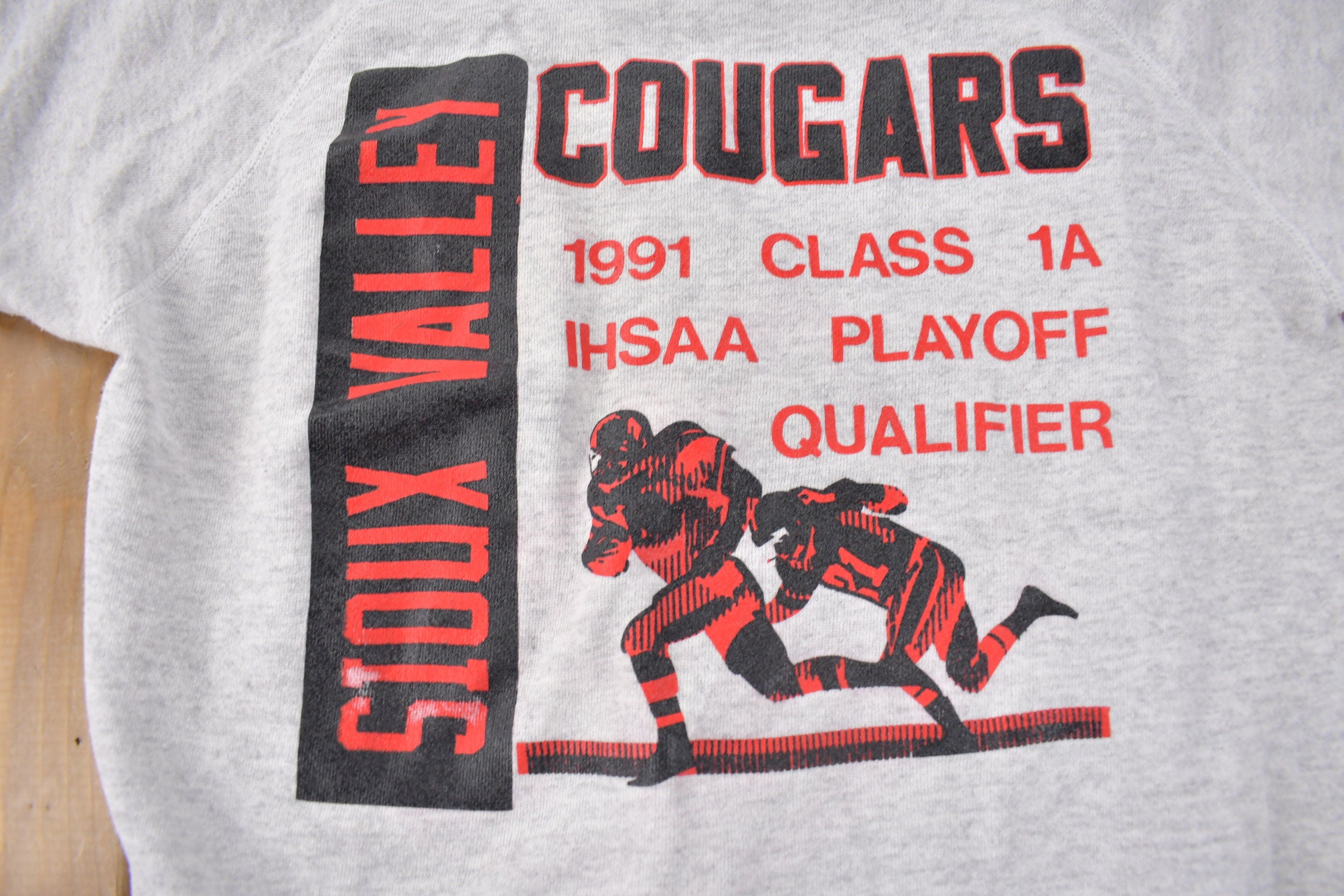 Vintage 1991 Sioux Valley Cougars Crewneck Sweatshirt Made In USA