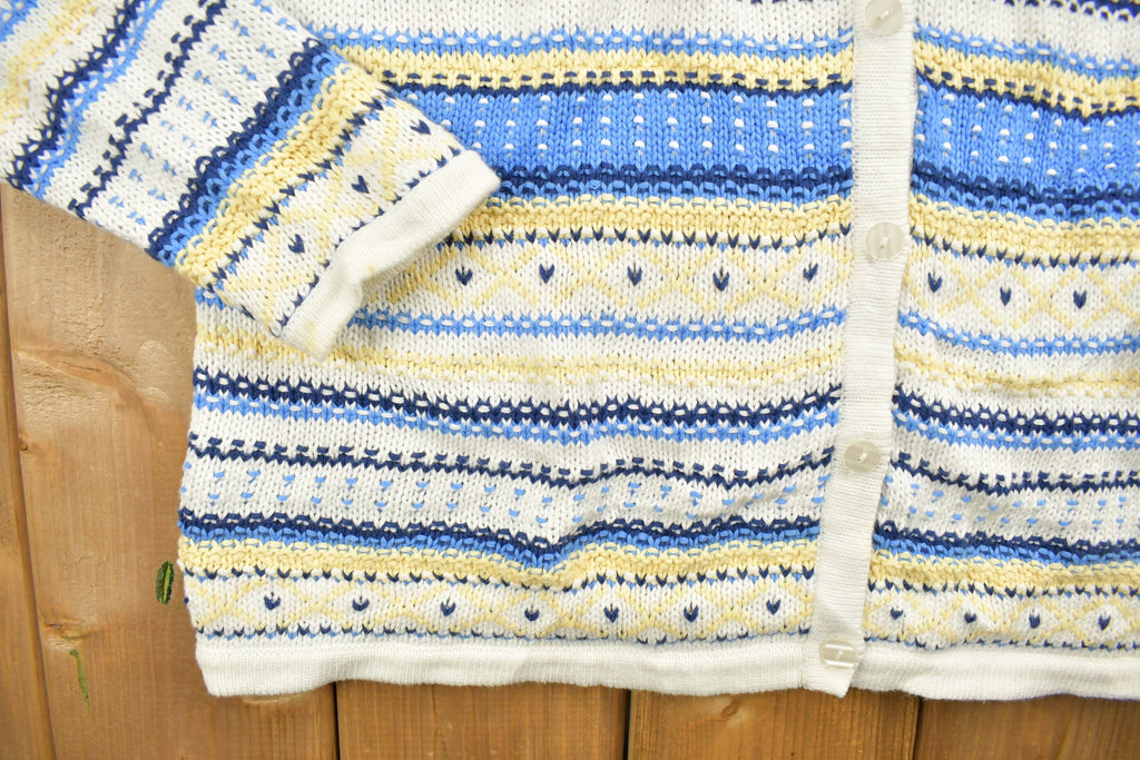 Vintage 1990s Appleseeds Knit Zip Up Cardigan Sweater
