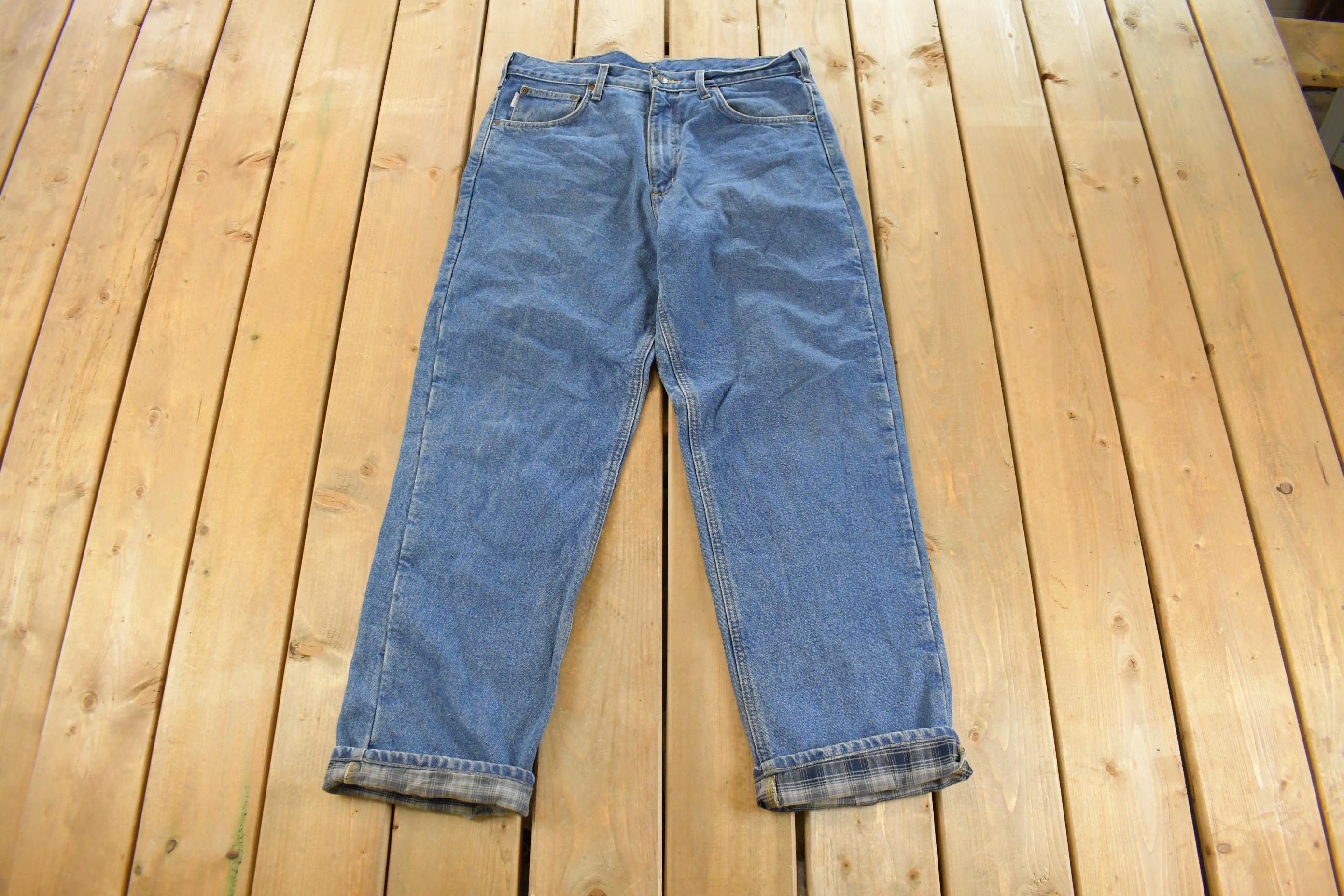 Vintage 2000s Carhartt Flannel Lined Denim Jeans Men's 36 x 32