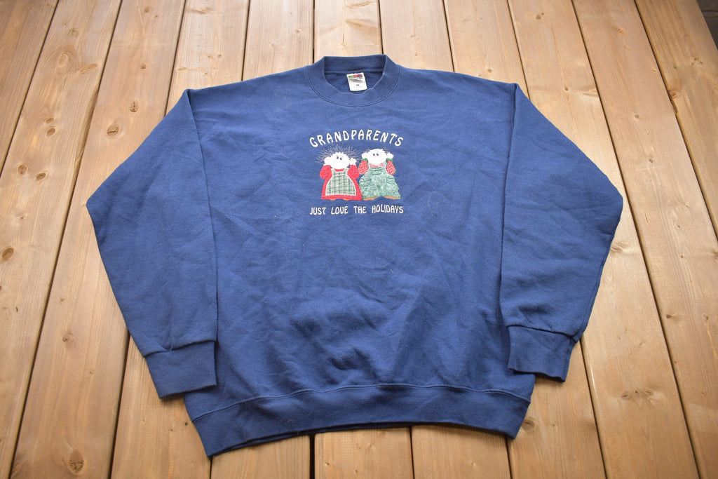 Vintage 1990s Grand Parents Love the Holidays Crewneck Sweatshirt
