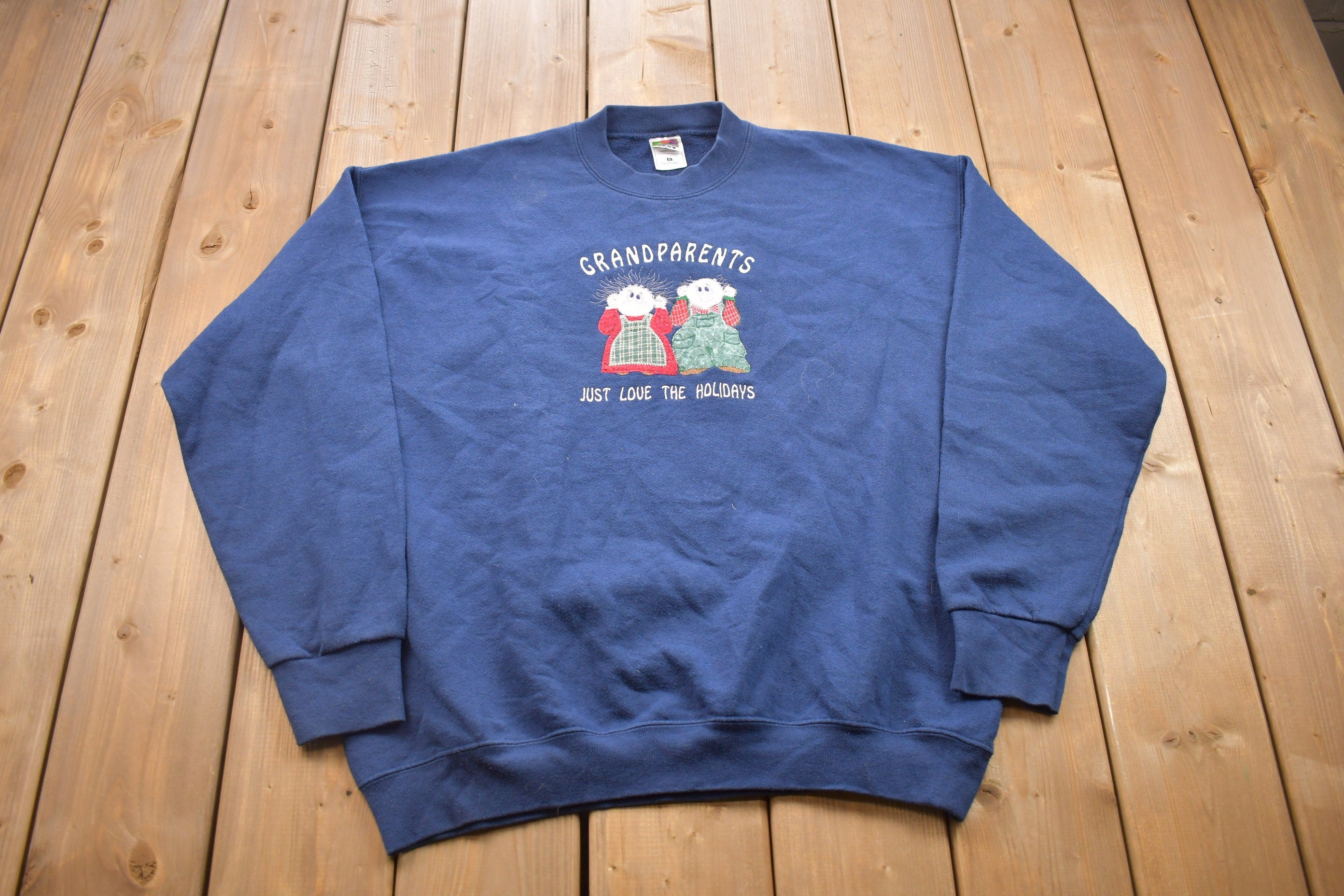 Vintage 1990s Grand Parents Love the Holidays Crewneck Sweatshirt