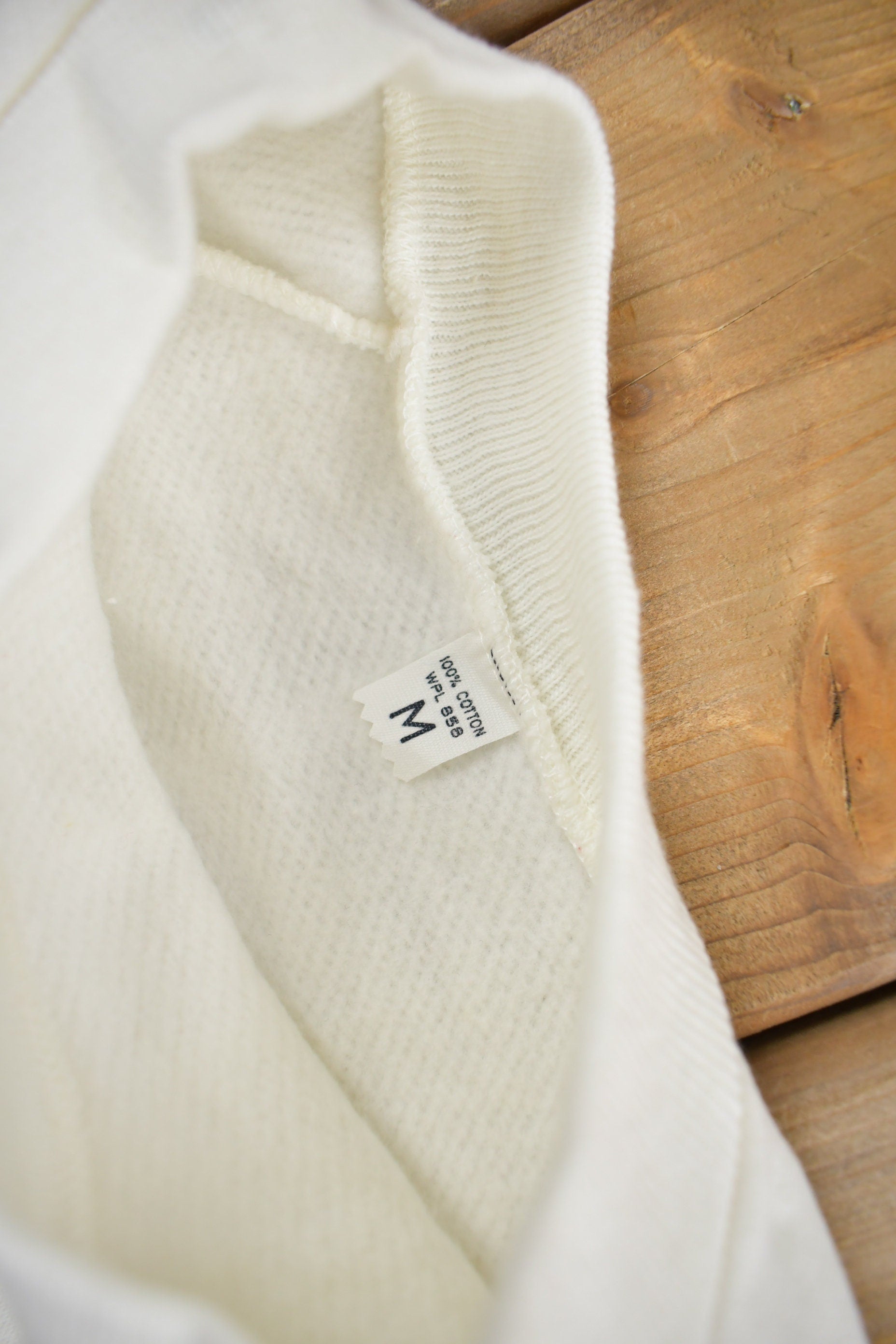 Vintage 1970s Blank Raglan Crewneck Sweatshirt  70s Crewneck  Vintage White Blank  Athleisure  Streetwear  True Vintage