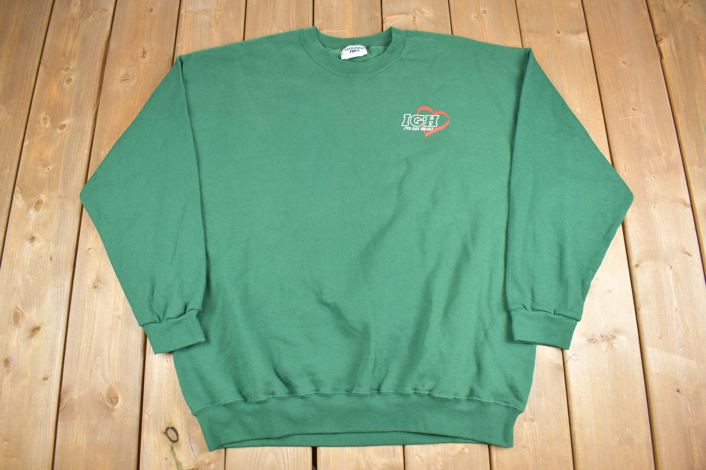Vintage 1990s I Got Heart Team Graphic Crewneck Sweatshirt