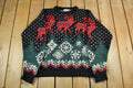 Vintage 1990s Collectif Hand Knit Abstract Pattern Wool Crewneck Sweater Adult Large