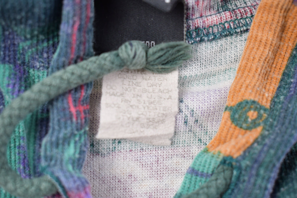 Vintage 1990s Basic Editions All Over Patchwork Patterned Hoodie