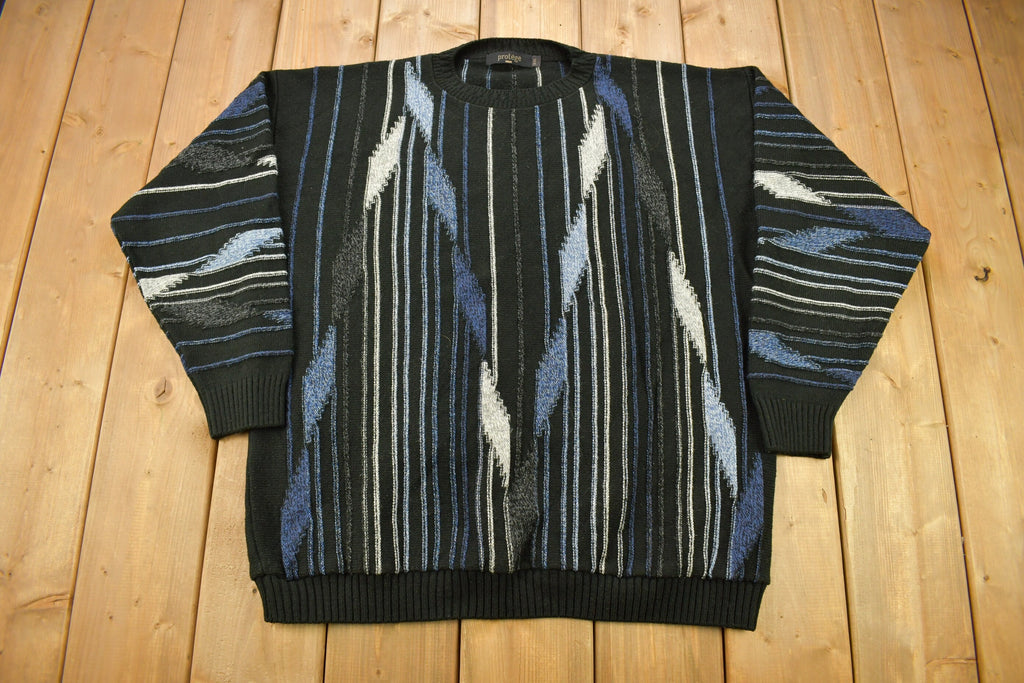 Vintage 1990s Protégé 3D Cable Knit Crewneck Sweater