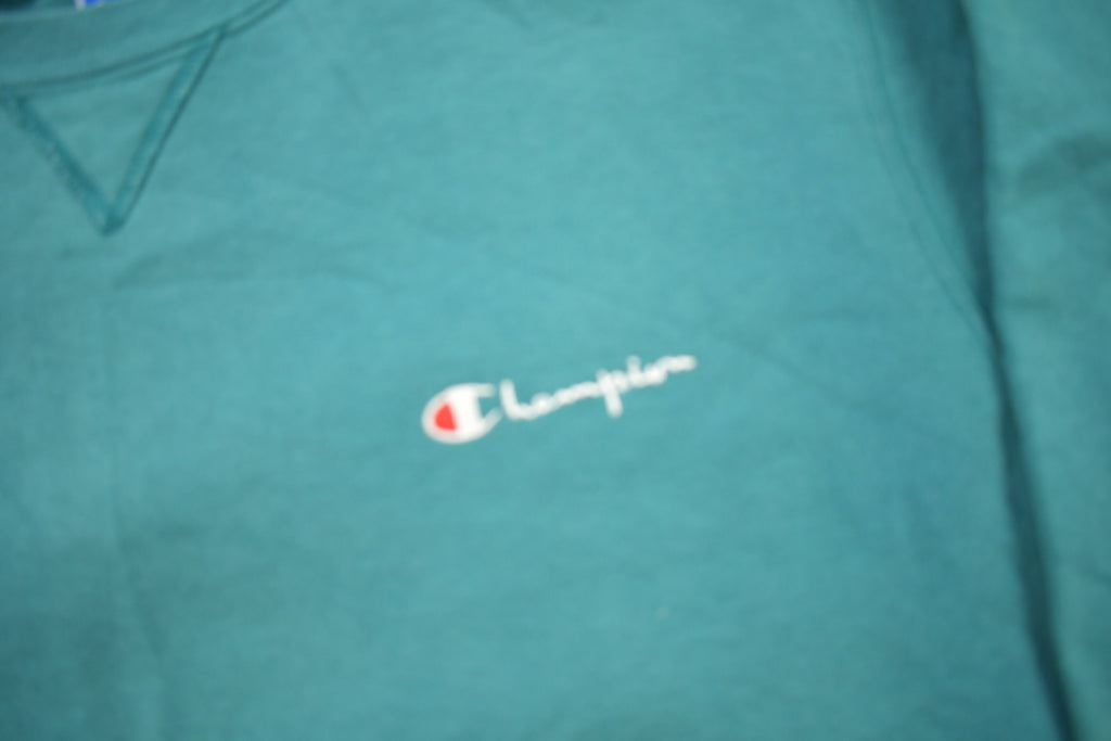 Vintage 1990s Champion Teal Crewneck Sweatshirt