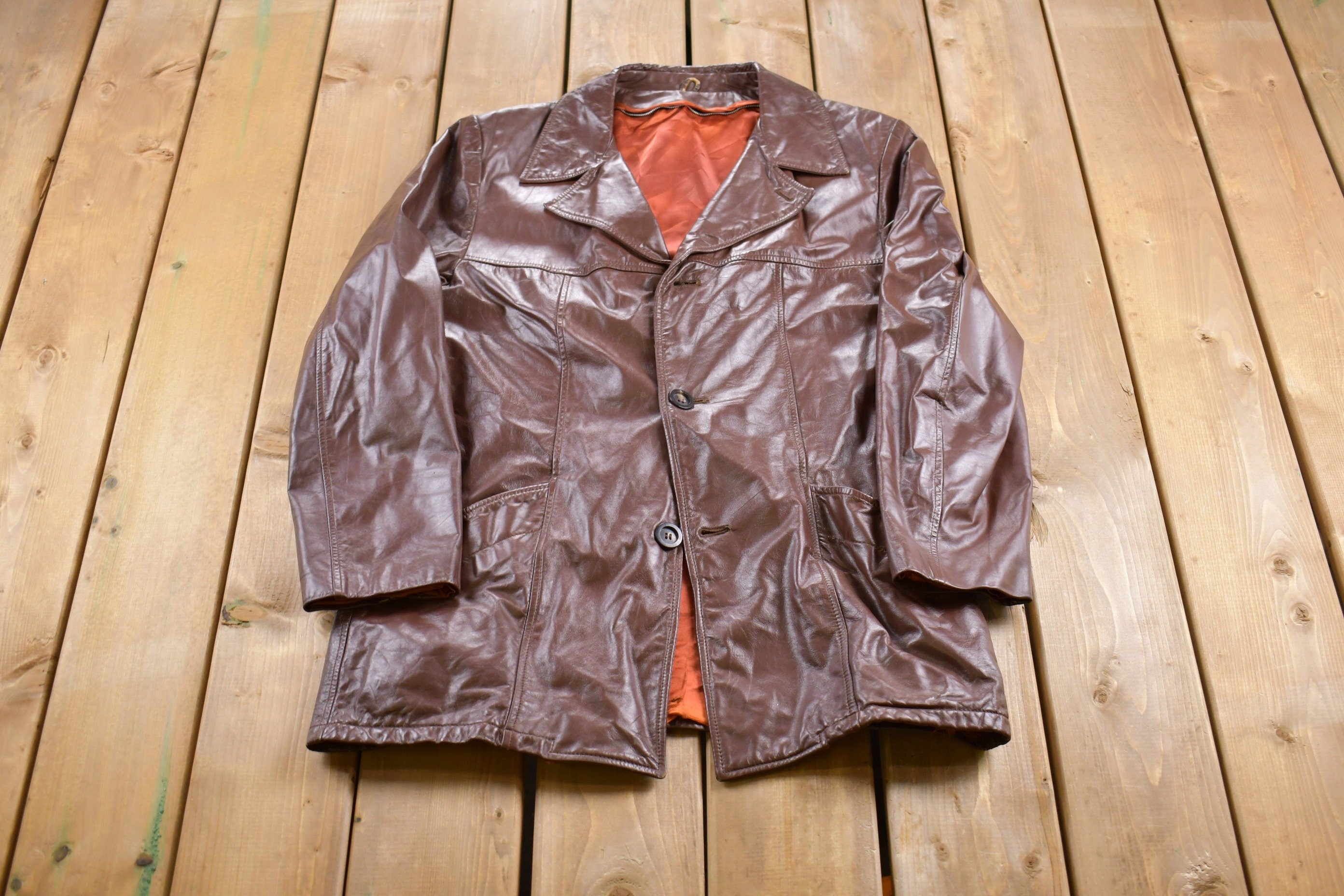 Vintage 1980s Leather Blazer Jacket