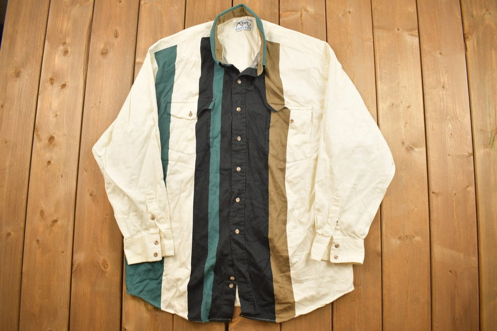 Vintage 1990s Ropen Striped Button Up Shirt