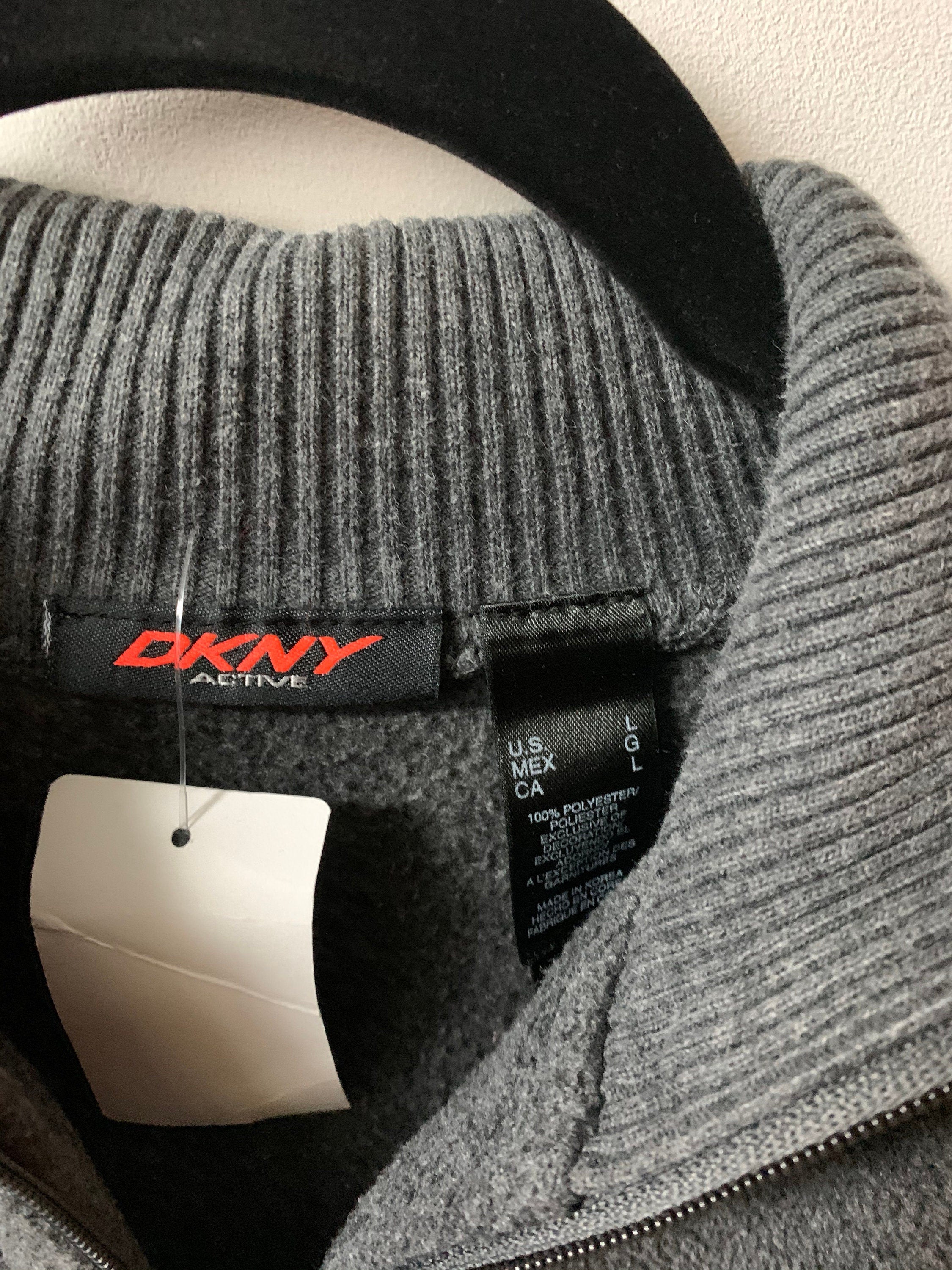 Vintage 1990s DKNY Active Fleece Zip Up Sweater