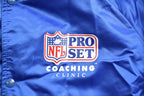 Vintage 1990s NLF Pro Set Coaching Clinic Chalk Line Satin Bomber Jacket