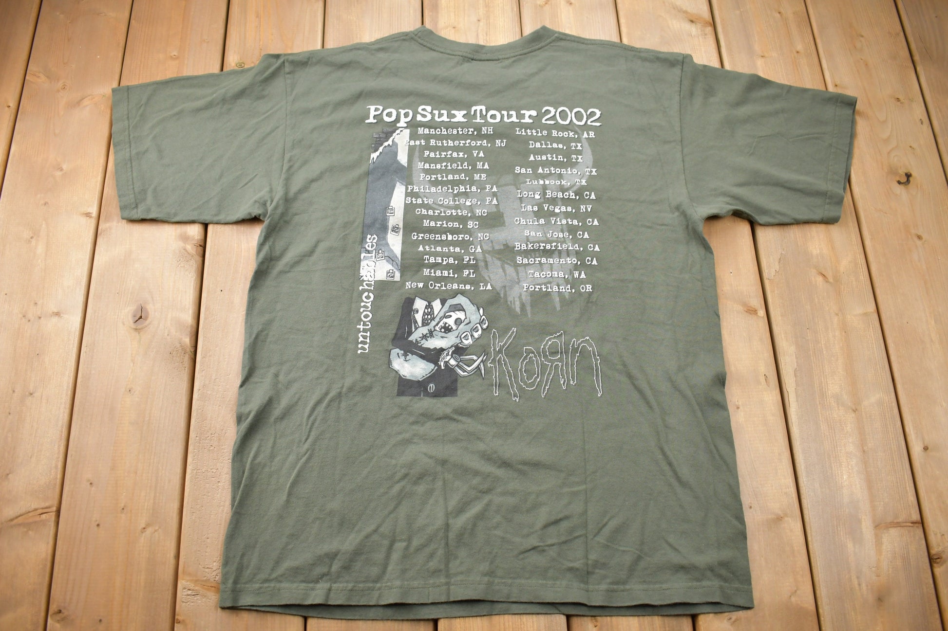 Vintage 2002 Korn Untouchables Pop Sux Tour Band T-shirt