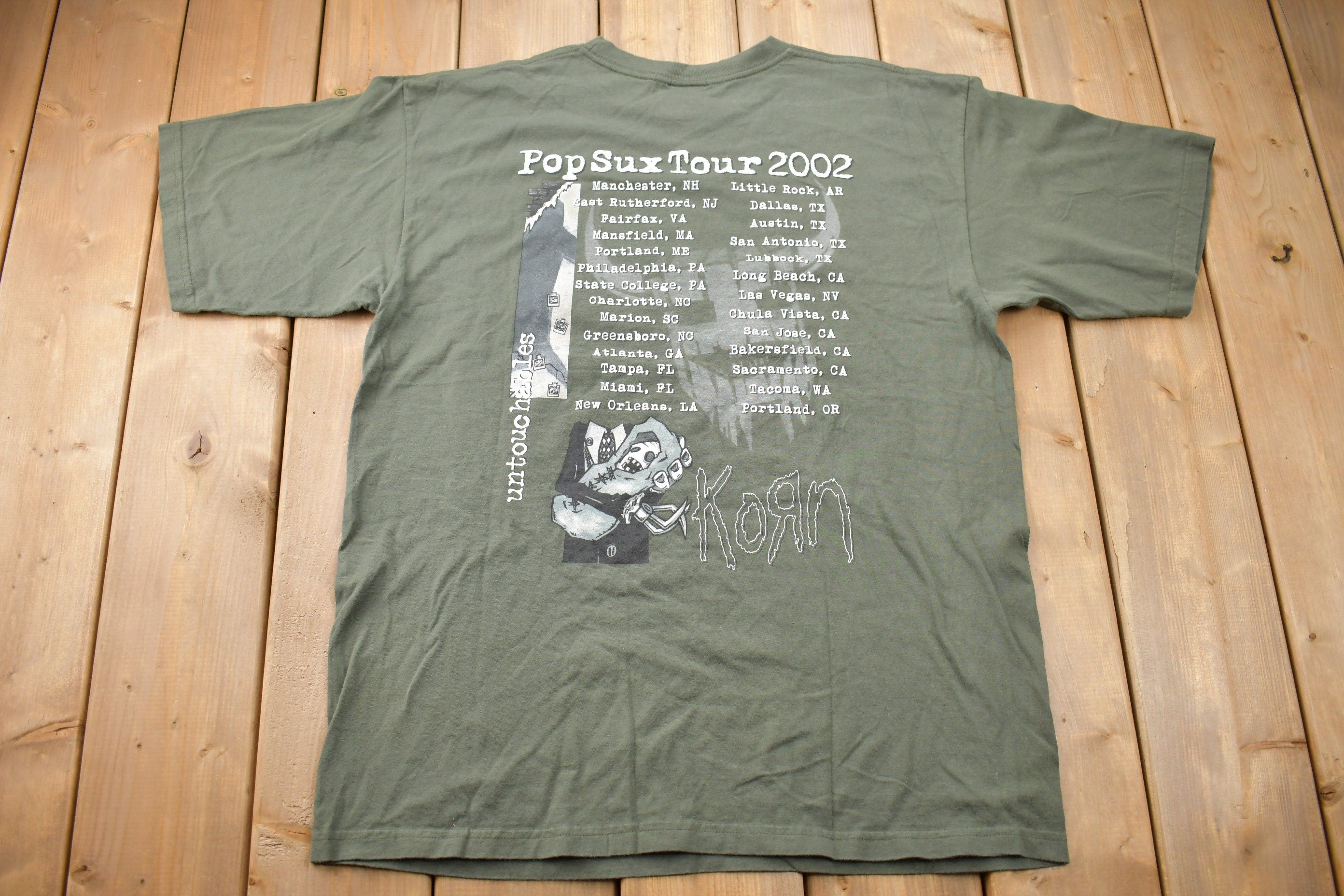 Vintage 2002 Korn Untouchables Pop Sux Tour Band T-shirt