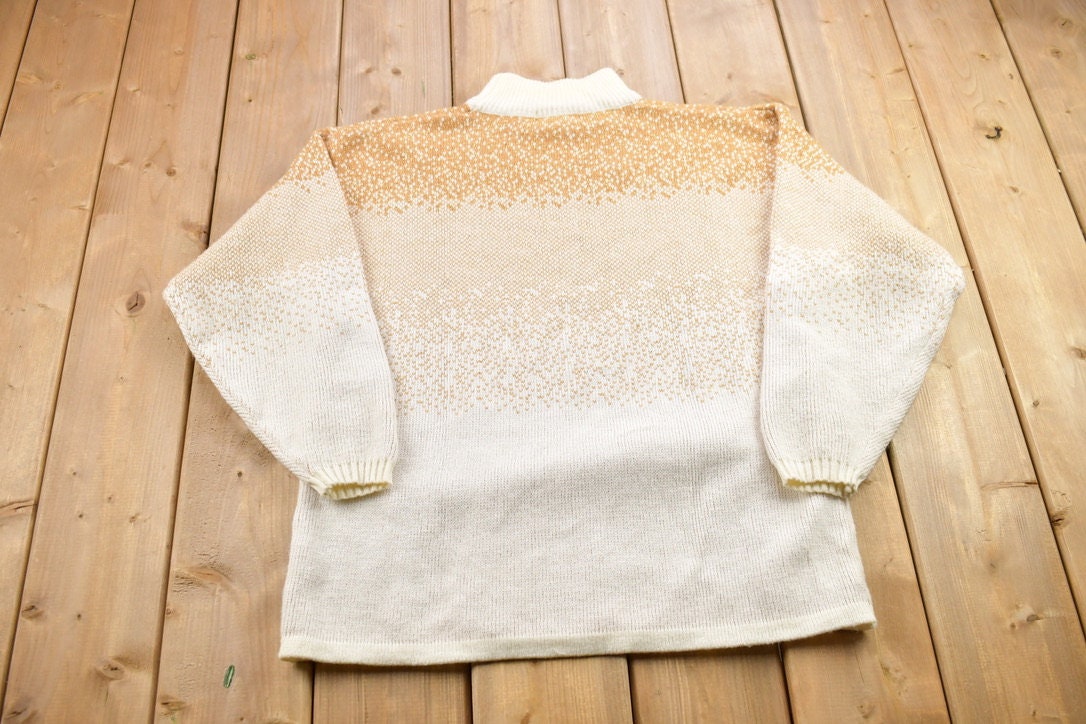 Vintage 1990s Messages Knitted Turtleneck Sweater