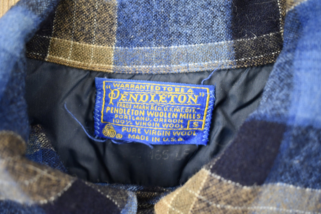 Vintage 1970s Pendleton Plaid Button Up Board Shirt