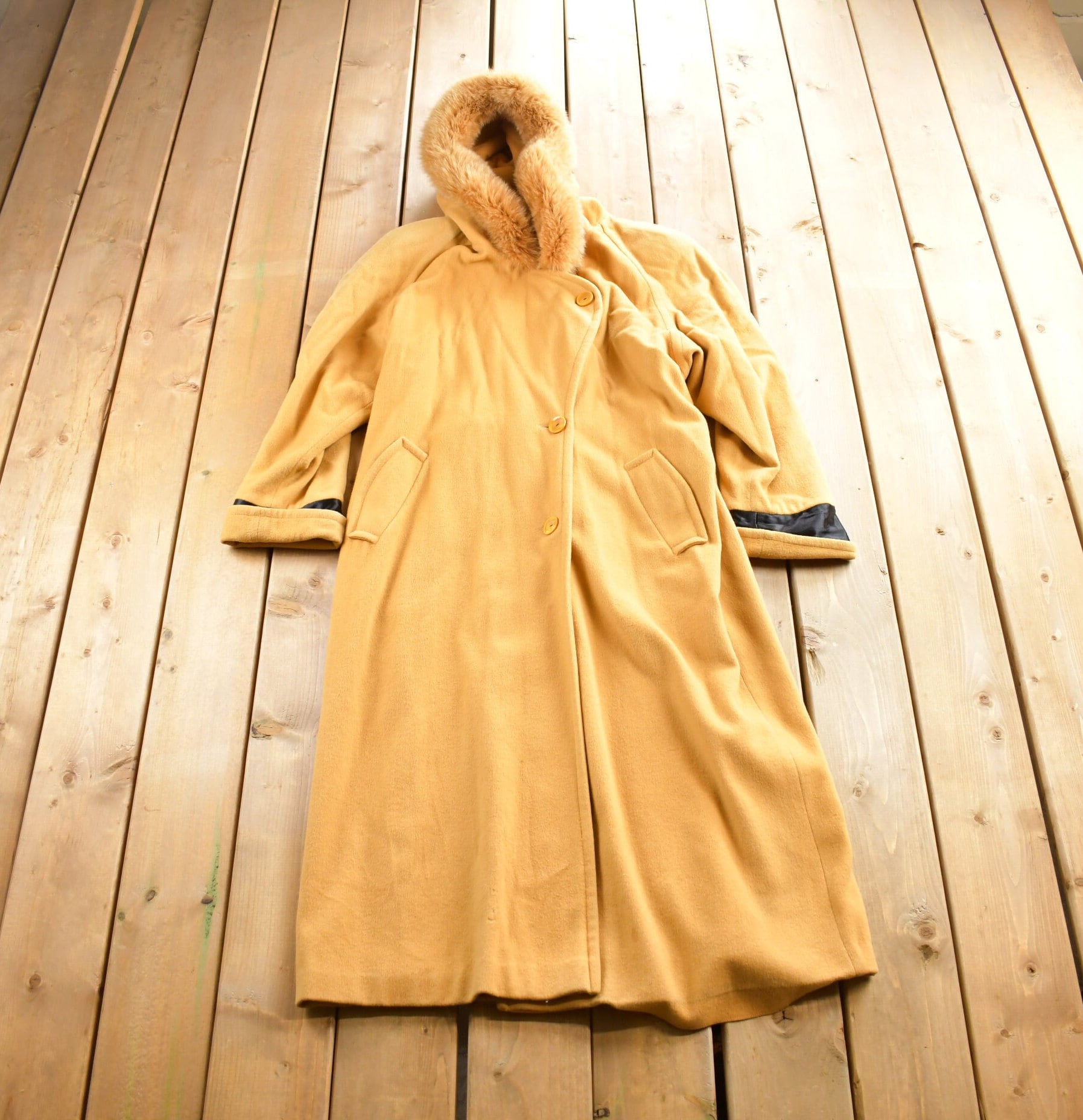 Vintage 1980s Shiff Wool Button Up Long Jacket Made In Canada
