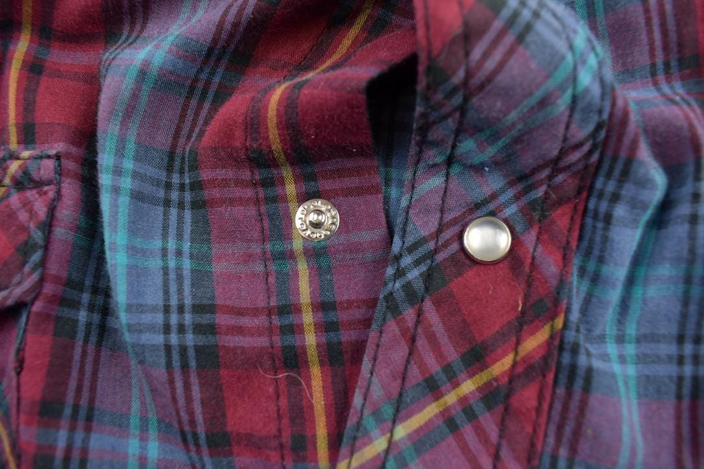 Vintage 1990s Wrangler Plaid Flannel Button Up Shirt