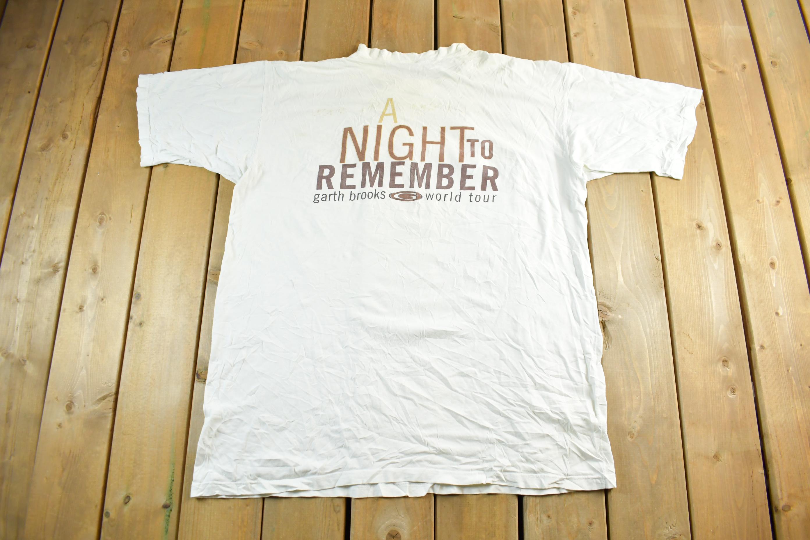 Vintage 1998 Garth Brooks A Night To Remember Sleeping T-Shirt Adult 3XL