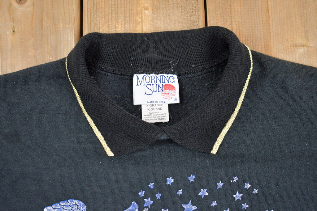 Vintage 1990s Cute Angel Double Collar Crewneck Sweater