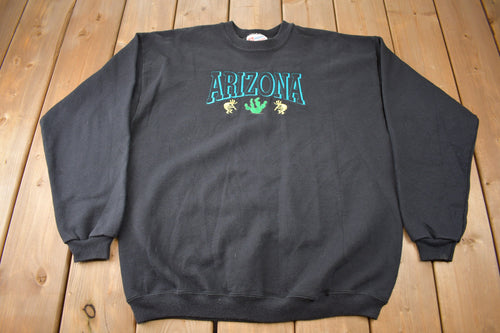 Vintage Arizona 1990s Crewneck Sweatshirt / 90s Embroidered Crewneck / Souvenir Sweater / Streetwear / Travel And Vacation