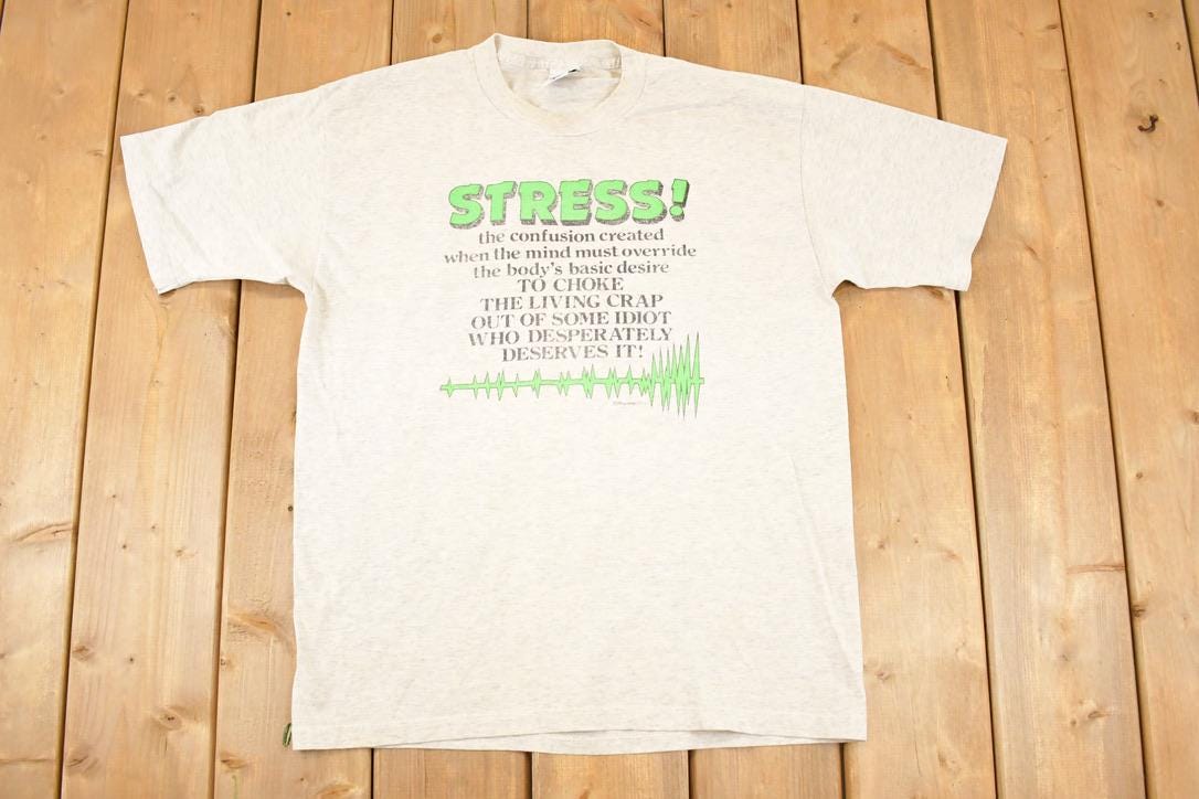 Vintage 1990s Stress Souvenir Travel T-Shirt Men's M