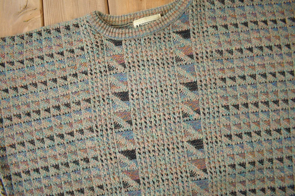 Vintage 1990s Megalos Abstract Knit Crewneck Sweater