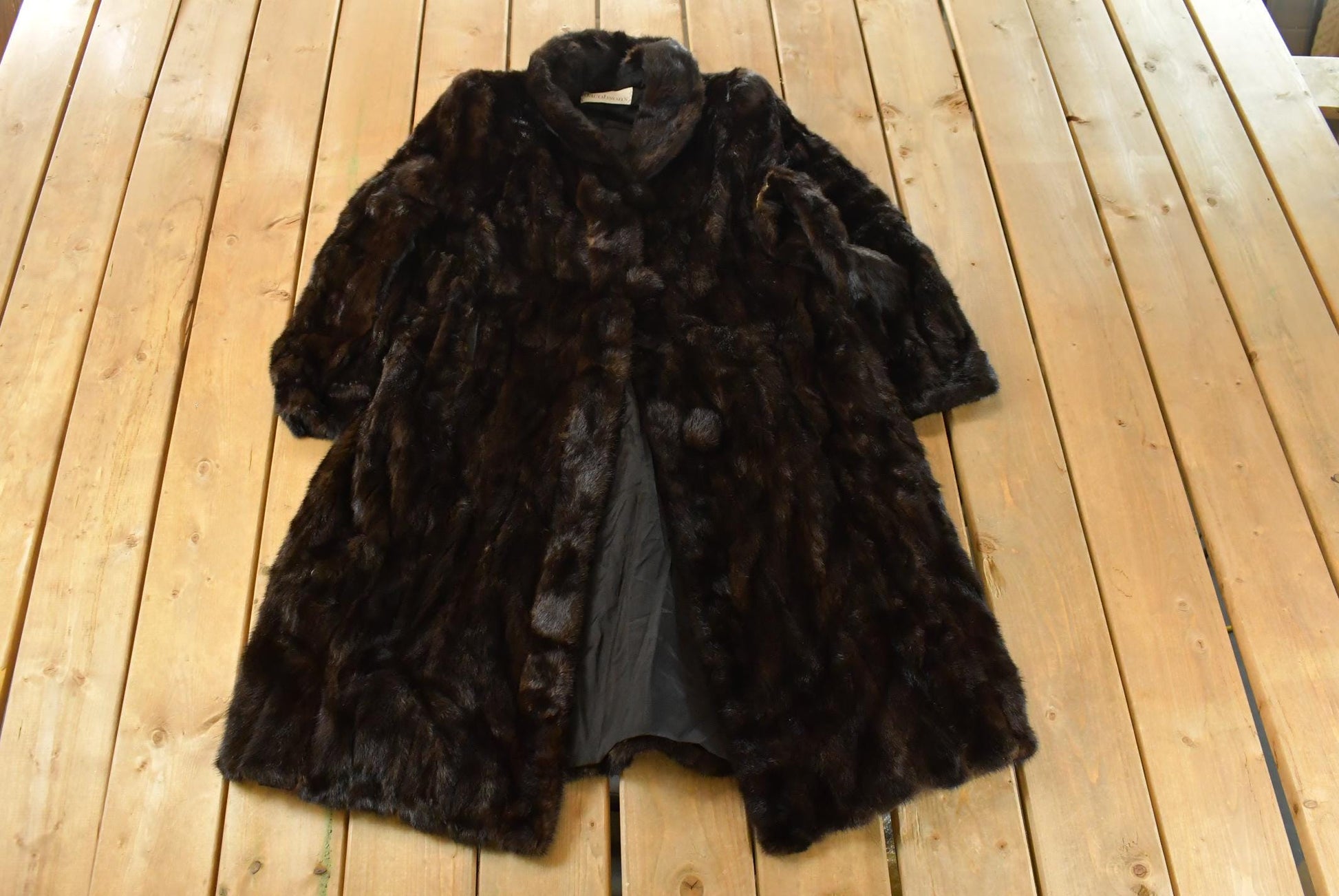 Vintage 1970s Blackglama Full Length Black Mink Fur Coat Adult M  70s Fur Jacket  Authentic Fur  True Vintage  Dark Ranch Mink
