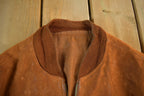 Vintage 1950s Suede Leather Bomber Jacket Adult Small