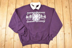Vintage 1990s Morning Sun Floral Graphic Print Coallred Sweatshirt Women's L