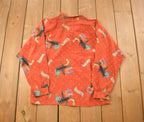 Vintage 1990s Diane Von Furstenberg Music Themed Button Up Shirt
