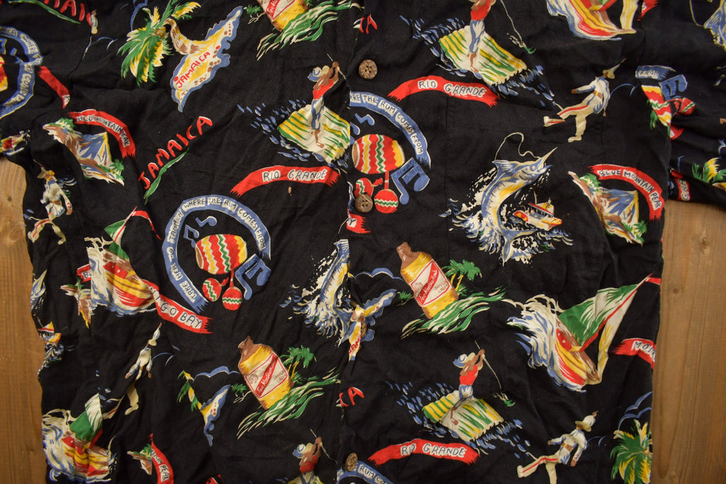 Vintage 1990s Travel Jamaica Button Up Shirt  90s Streetwear Fashion  Vacation  Travel & Tourism  Vintage Button Up  All Over Print