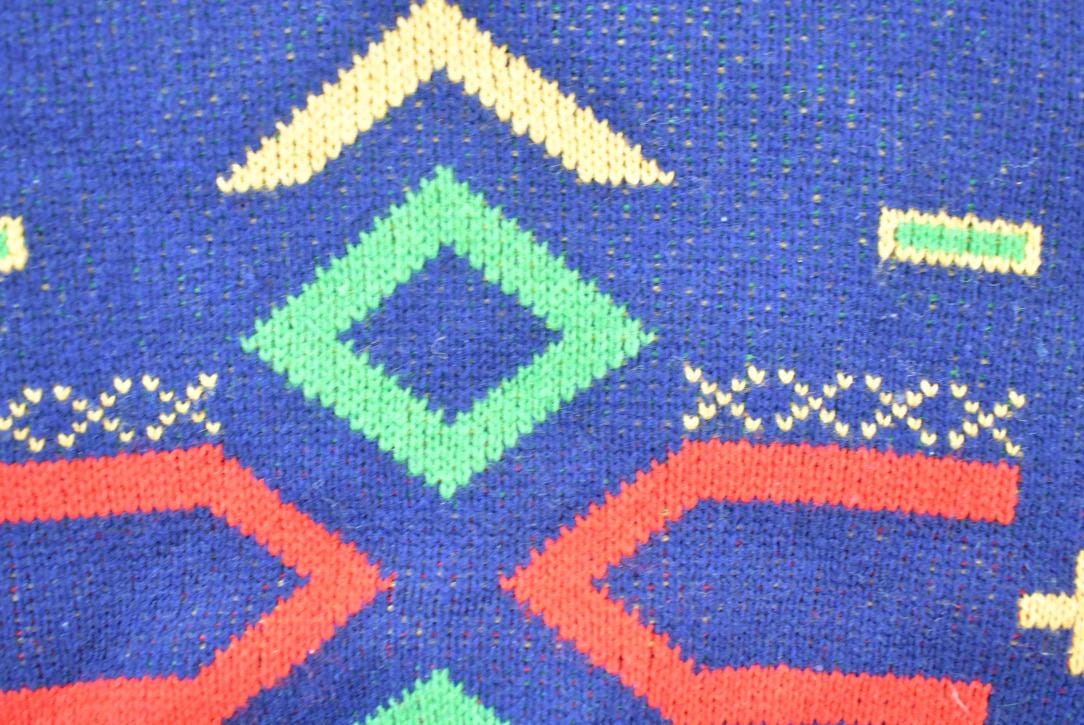 Vintage 1990s Alain Manoukian Knit Turtleneck Sweater / 90s Crewneck / Made In Italy / Preppy Abstract Pattern Sweater / Early 90s Knit