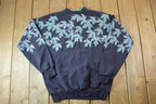 Vintage 1990s Artisans Maple Leaf All Over Print Button Up Crewneck