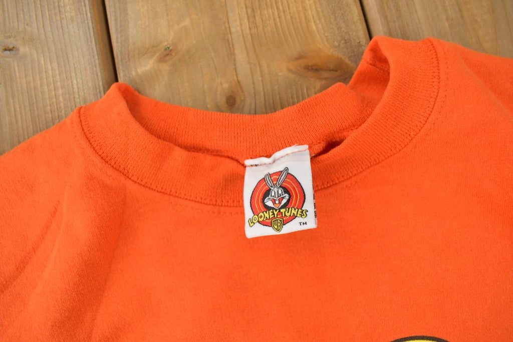 Vintage 1990s Looney Tunes Warner Bros "Got Candy"Halloween Graphic Crewneck Sweatshirt Made In USA