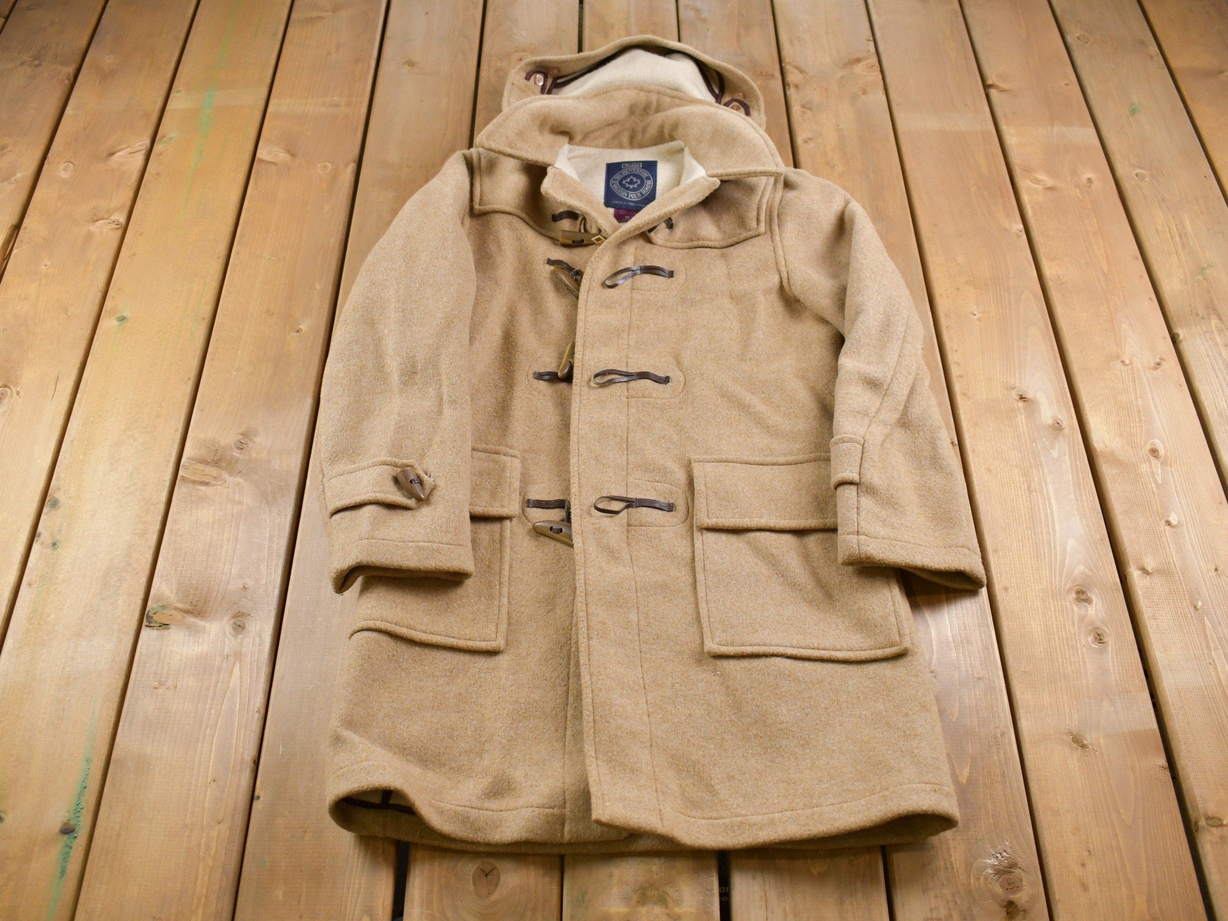 Vintage 1980s Sears Men's Wool Toggle Coat