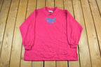 Vintage 1990s Floral Collared Sweater Women's 1X