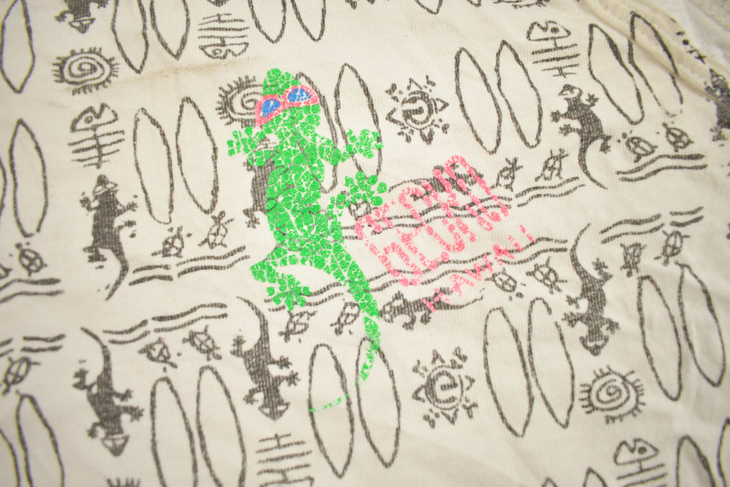 Vintage 1990s Gecko Hawaii All Over Print Souvenir Tank Top