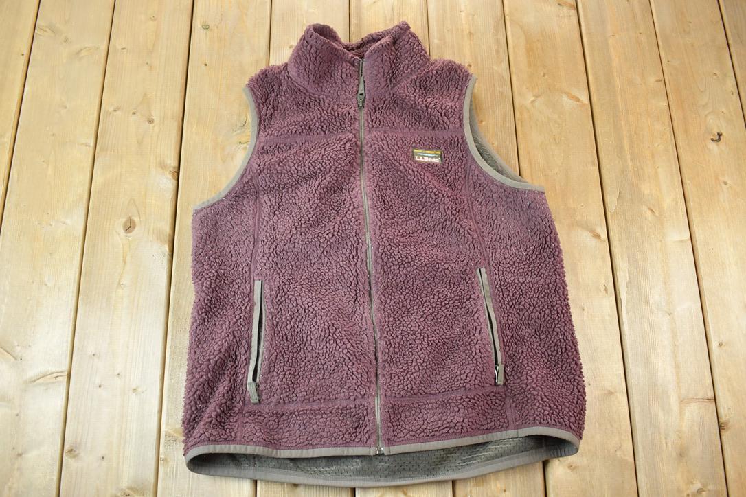 Vintage 1990s LL bean Fleece Outdoorsman Sweater Vest / 90s Sweater / Streetwear / Hiking / Fleece Zip up