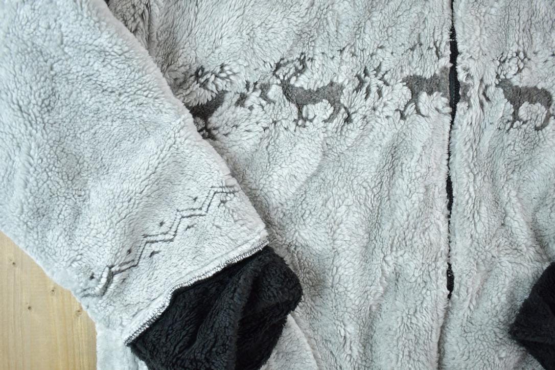 Vintage 1990s Black Mountain Fleece Outdoorsman Hoodie Sweater