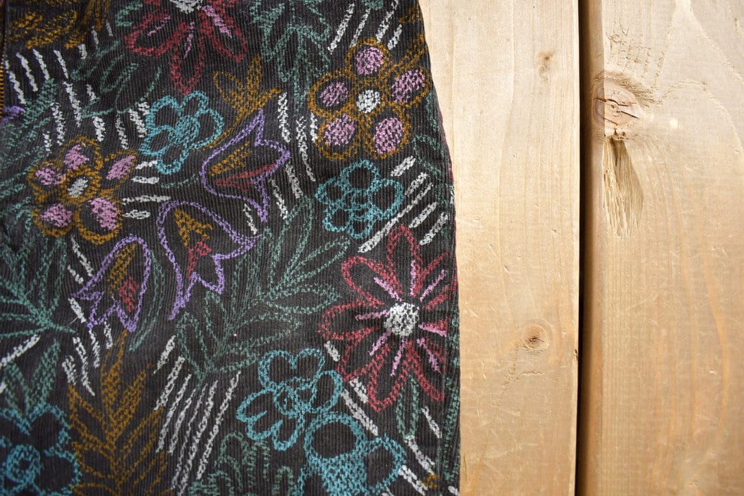 Vintage 1990s Lee Floral Corduroy Pants Size 28x31