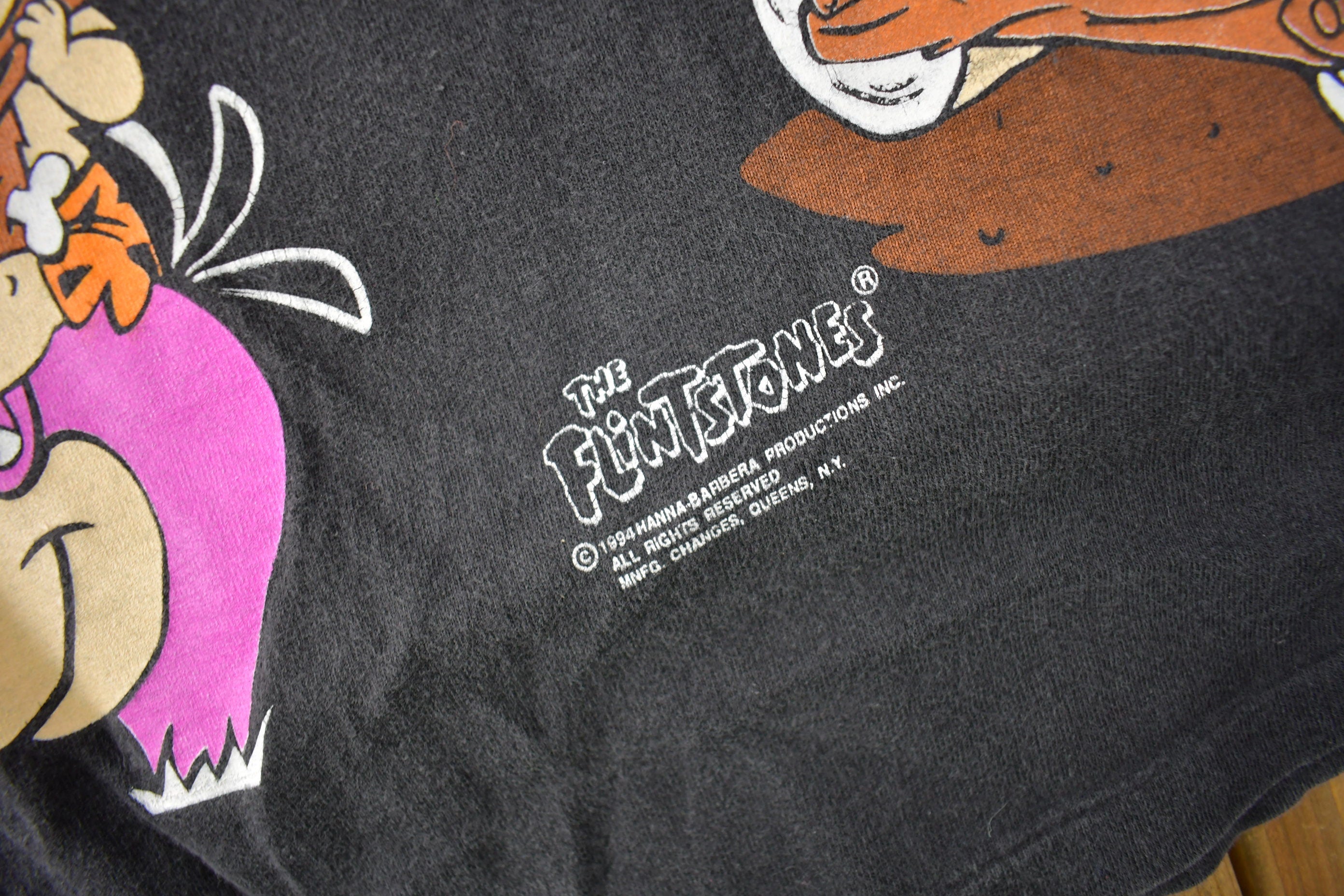 Vintage 1994 The Flintstones Cartoon All Over Print AOP Graphic T-Shirt