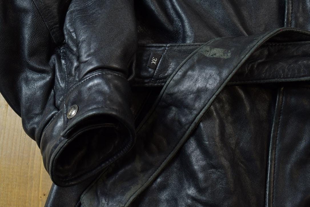 Vintage 1990s Pelle Studio Leather Waist Coat - 3X