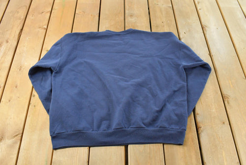 Vintage 1990s Hanes Her Way Blank Blue Crewneck Sweatshirt Women's XL / 90s Crewneck / Made In USA / Athleisure / Streetwear / 90s Blank