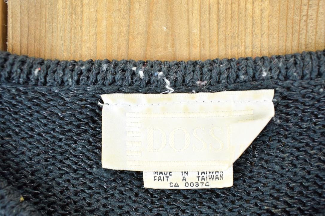 Vintage 1990s Abstract Knit Crewneck Sweater /